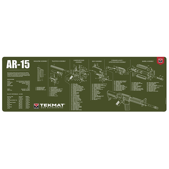 TEKMAT GUN CLEANING MAT AR-15 OLIVE DRAB - Hunting Accessories